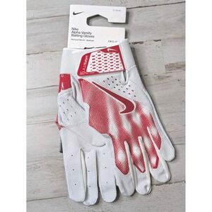 NWT New Nike Alpha Varsity Baseball Batting Gloves Red White Men's XL